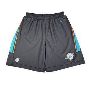 Nike NFL On-Field Miami Dolphins Training Shorts Boys Juniors Sz XL Gray 32"x10"